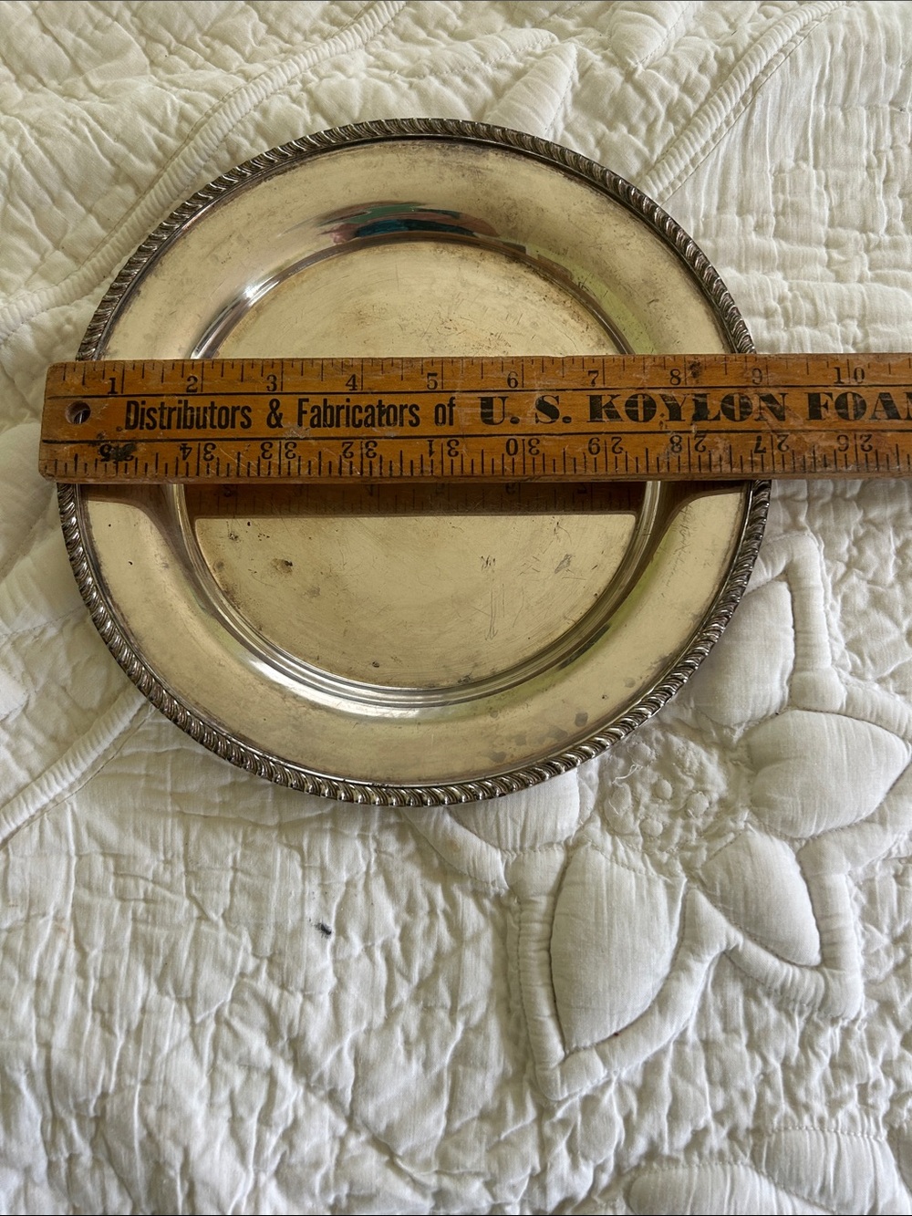 Vintage Pool Silver company 9 in  Decorative Serving Plate - Classic Home Dining